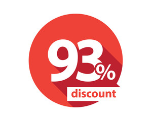 93 percent discount red circle