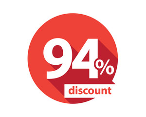 94 percent discount red circle