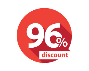 96 percent discount red circle