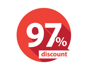 97 percent discount red circle