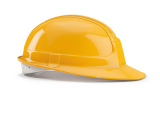 yellow safety helmet  isolated on white background