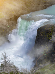 waterfall in Patagonia region, Chile