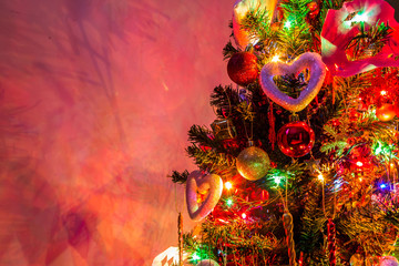 Christmas tree with shiny decoration
