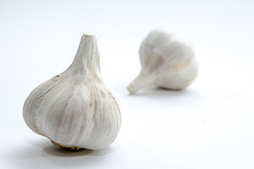 Garlic Bulb Up Close on Bright Background