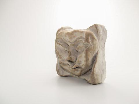 Clay Sculpture on White Background