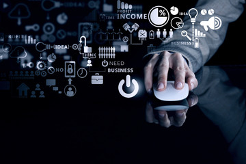 Businessman using mouse