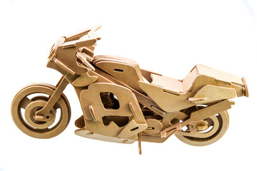 Motorcycle models made of wood