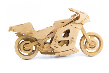 Motorcycle models made of wood