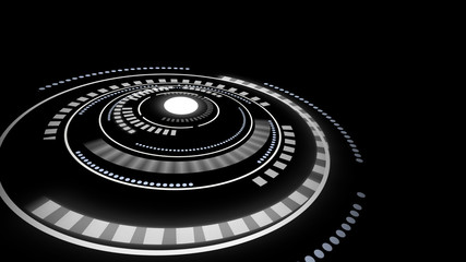 Black and white beautiful HUD user interface jumping