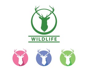 elk head silhouette logo template