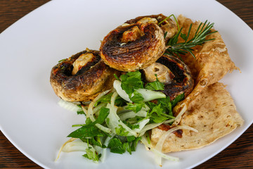 Baked champignons
