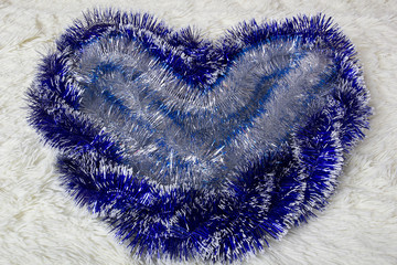 Blue fluffy Christmas tree for the holiday garland