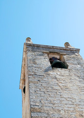 Church tower with bell in Portugal Algarve