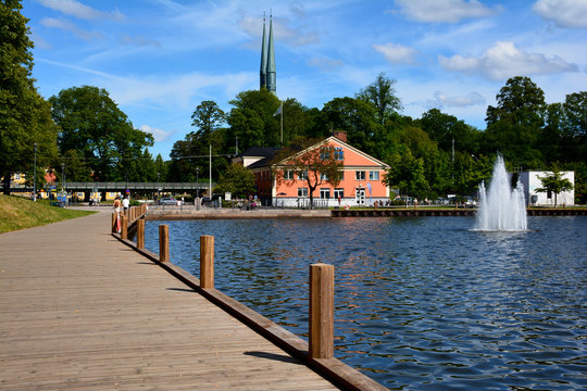 Blick über den See in Växjö