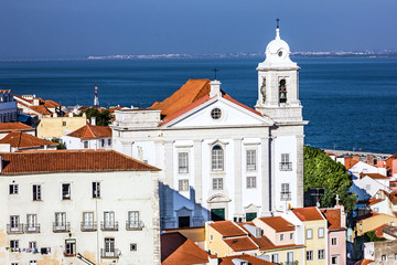 Fototapeta premium Lisbon, Portugal. Tagus River Panorama