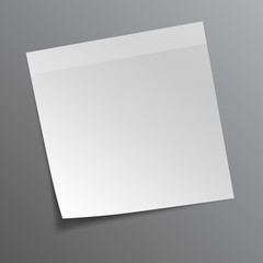 White stick note paper on white background