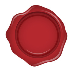 Red wax seal or stamp isolated