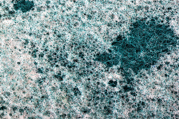 Close up Vignette style green cleaning pad