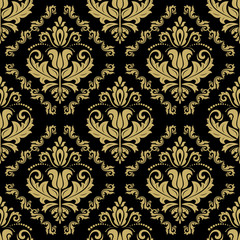 Damask Seamless Vector Golden Pattern
