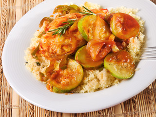 Chicken with vegetables and couscous