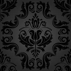 Damask Seamless Vector Dark Pattern