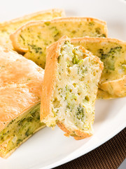 Homemade bread with broccoli