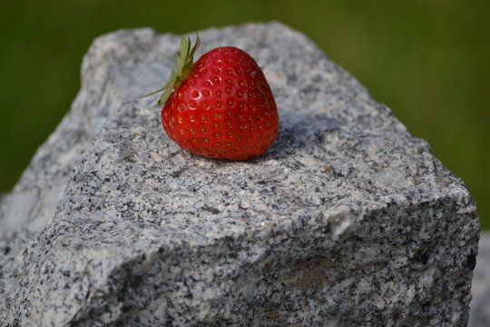 strawberry on stone