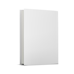 Blank book cover over white background
