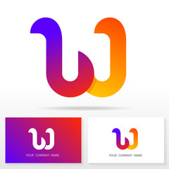 Letter W logo design vector sign - Stock vector. Business card templates.