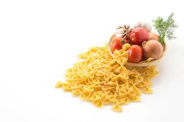 dry pasta spaghetti with ingredient