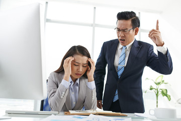 Shouting at assistant