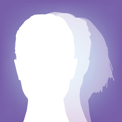 Silhouette of head, women faces 