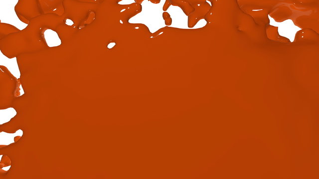 colorful liquid stream. Paint splashes. Liquid flow flies into the camera.