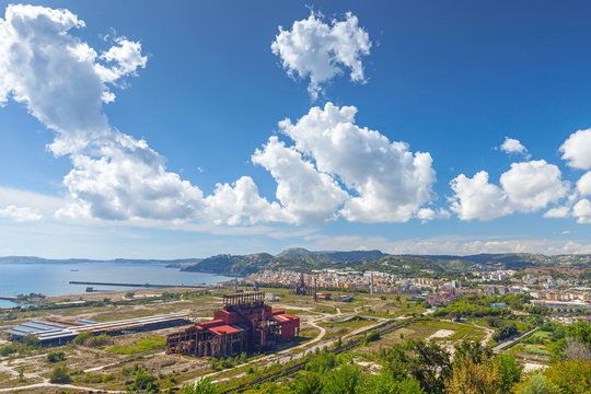 Old plant in Naples. Bagnoli, ex industrial area