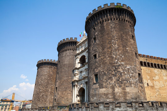 Castel Nouvo is a medieval castle Naples, Italy