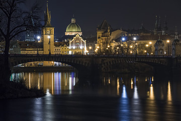 Fototapeta na wymiar Night Cityscape of Prague