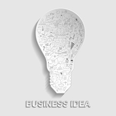 Creative light bulb with drawing charts and graphs business succ