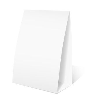 Vector realistic table paper card with shadow