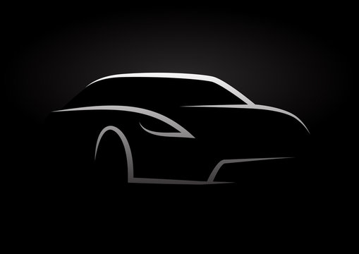 Auto Vector Vehicle Design Concept with Sports Car Silhouette
