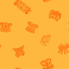 Seamless pattern with American Indians art and ethnic ornaments for your design