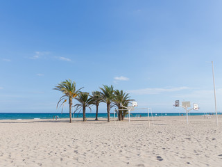 Obraz premium The large sandy beach of Alicante, Spain