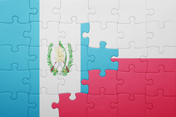 puzzle with the national flag of guatemala and poland