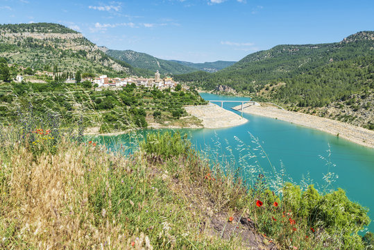 Village near a dam in Spain