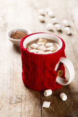 Hot cocoa drink with marshmallow