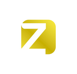 alphabet golden square shape letter Z