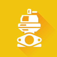 Vehicle performance car parts flat external wastegate icon. Vector illustration.