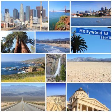 California travel collage