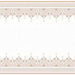 Vintage lace brown border on white.