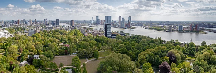 Keuken foto achterwand Erasmusbrug De Skyline van Rotterdam Holland
