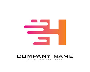 Letter H Modern Fast Motion Effect Logo